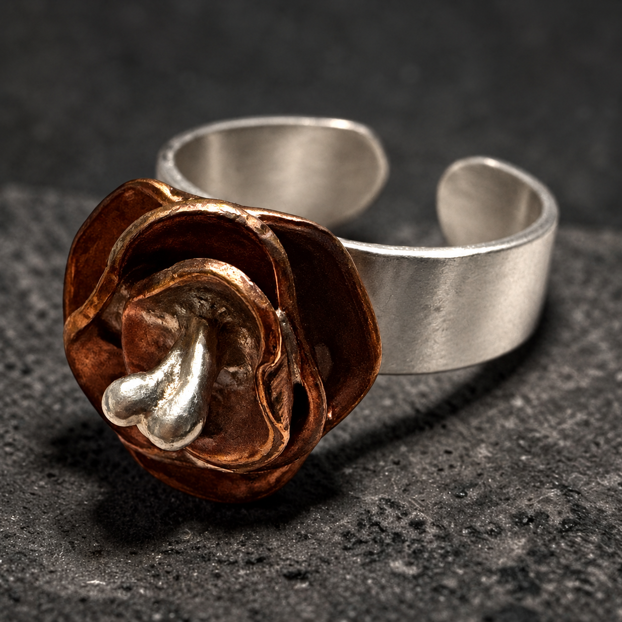 Hand-Forged Brass & Sterling Silver Bloom Ring (ON HOLD)