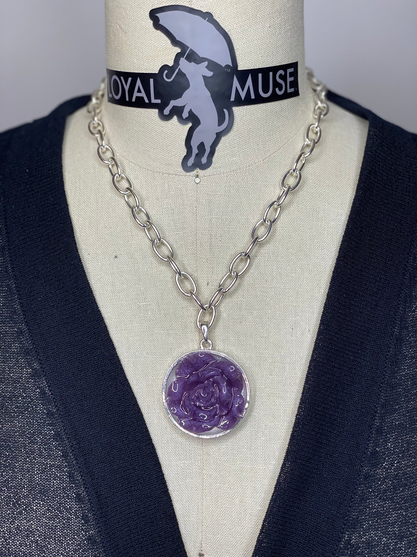 Purple Rose Necklace