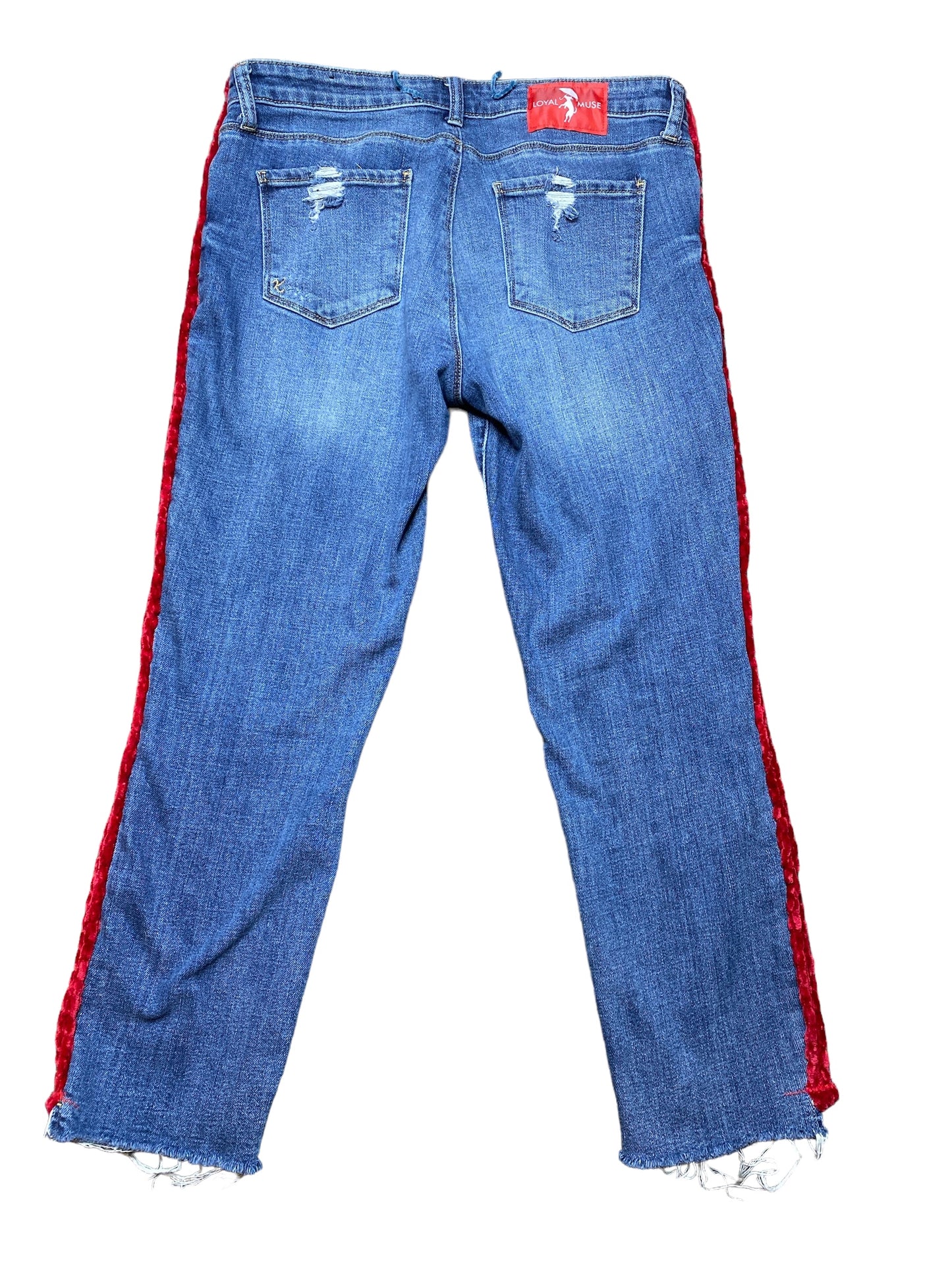 Red Tuxedo Roses Jeans Sz:10
