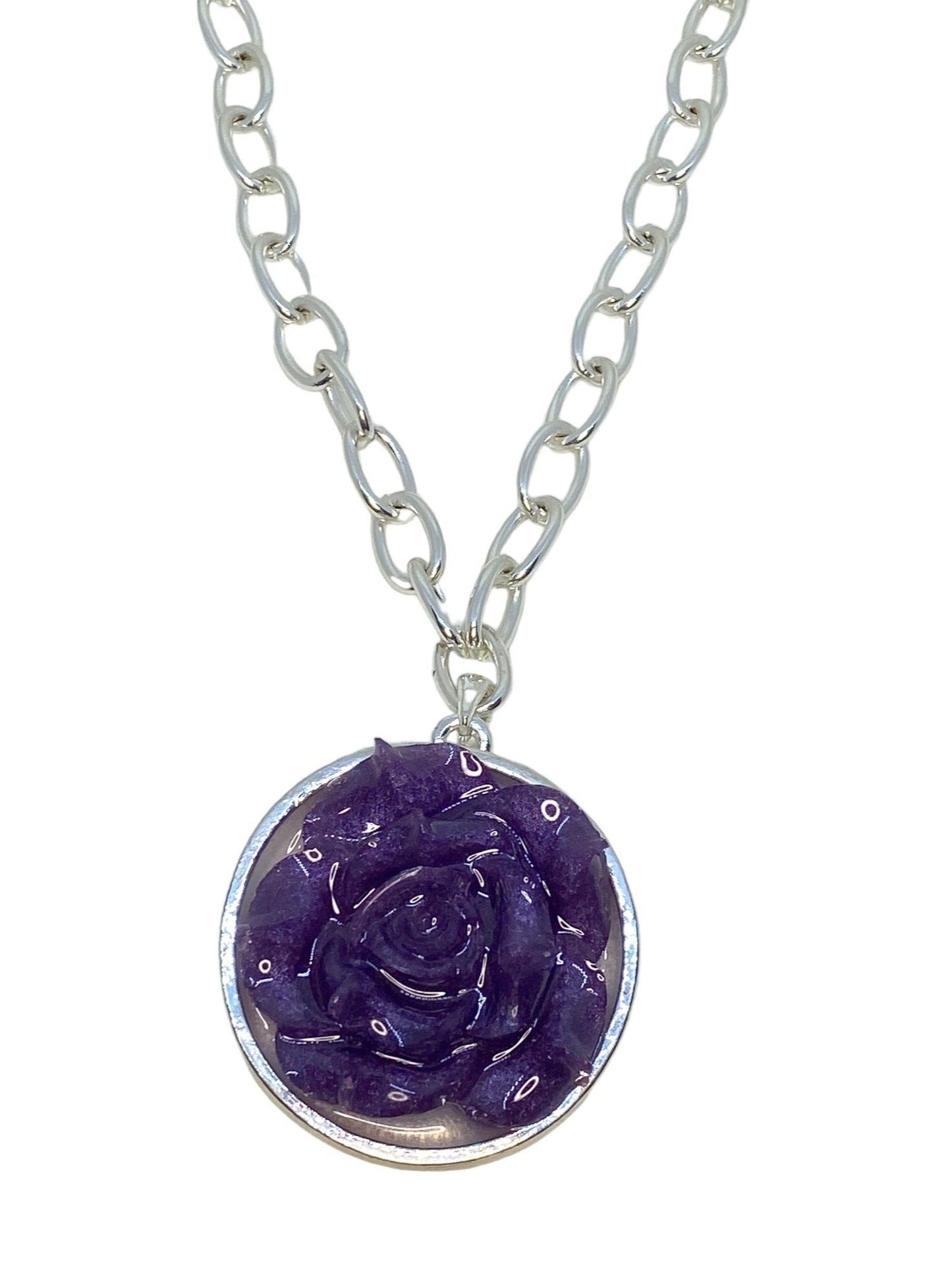 Purple Rose Necklace