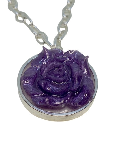 Purple Rose Necklace
