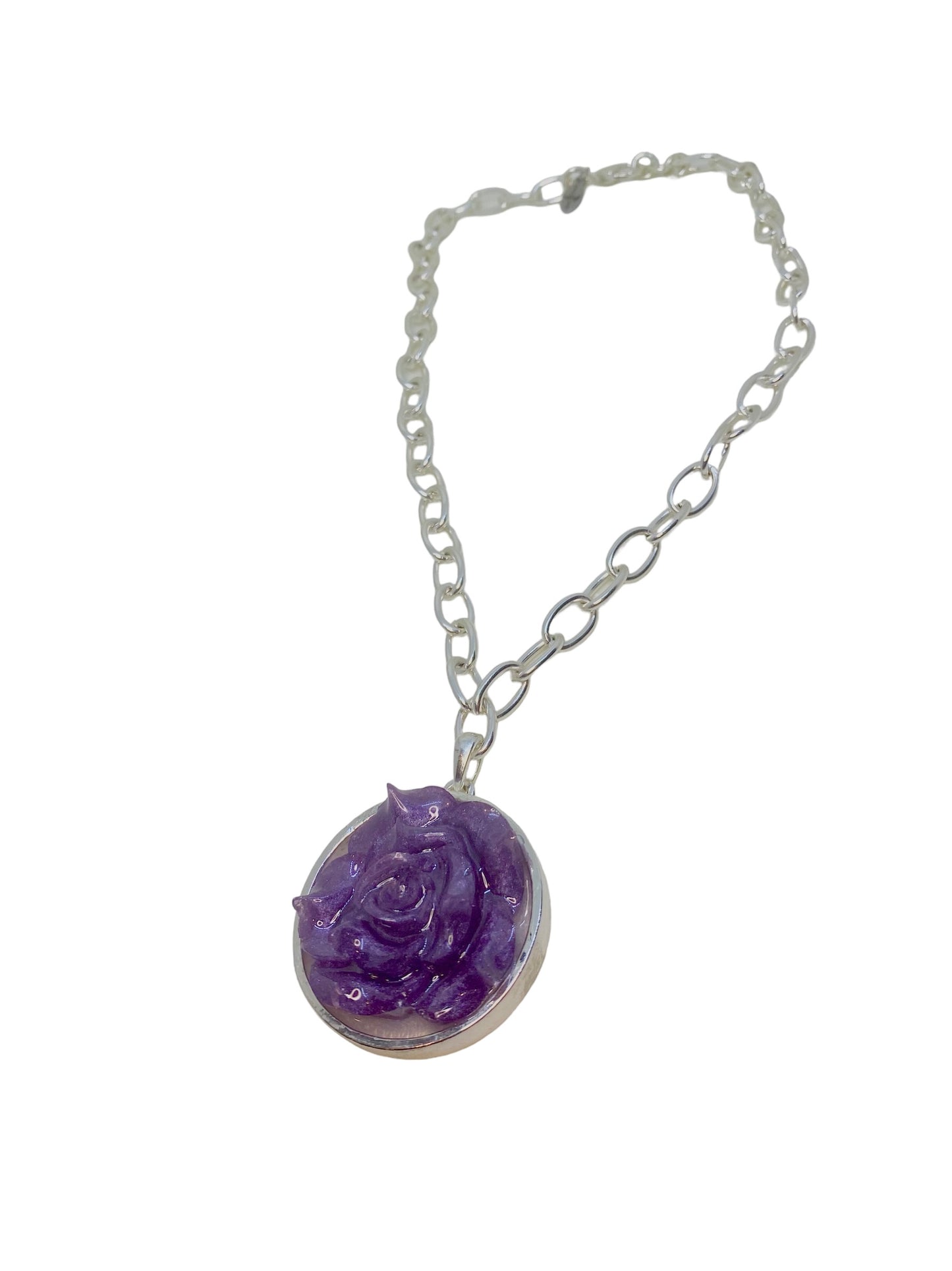 Purple Rose Necklace