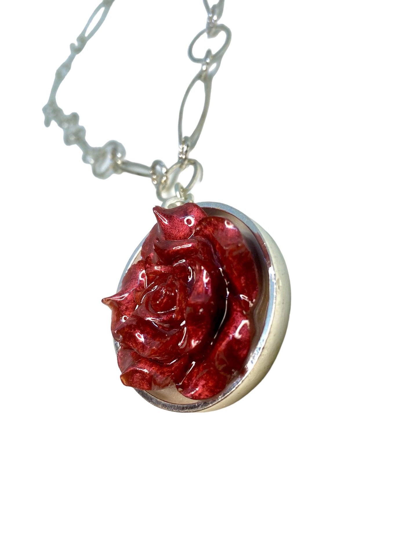 Burgundy Rose Necklace