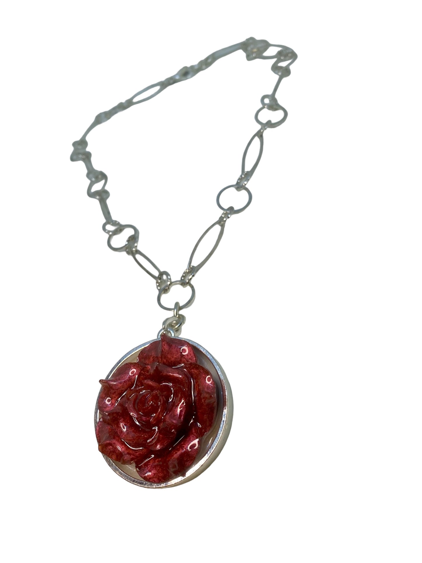 Burgundy Rose Necklace