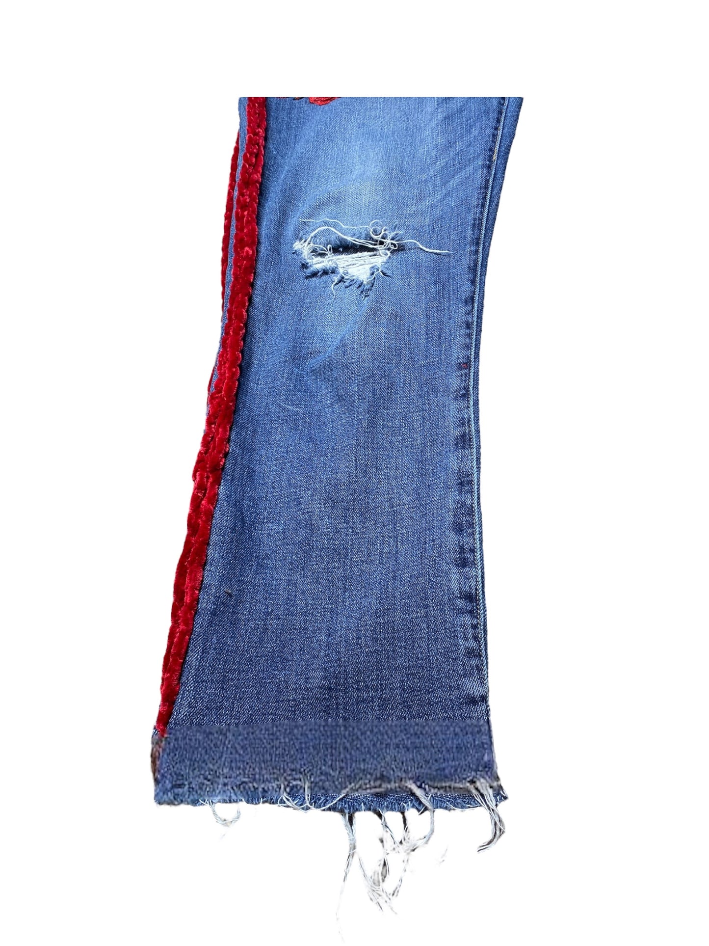 Red Tuxedo Roses Jeans Sz:10