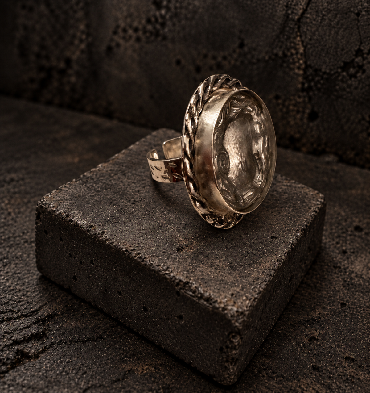 The Moonkeeper | Sterling Silver &amp; Pewter Ring