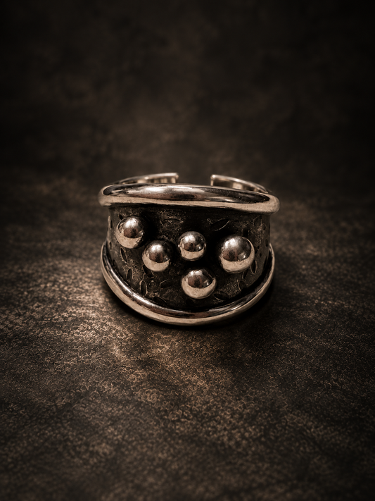 Nocturne Orbit | Oxidized Sterling Silver Cuff Ring