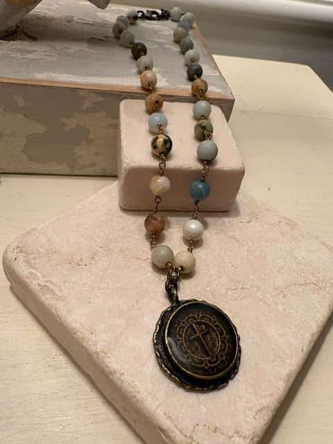Loyal Muse | Jasper Cross Medallion Necklace