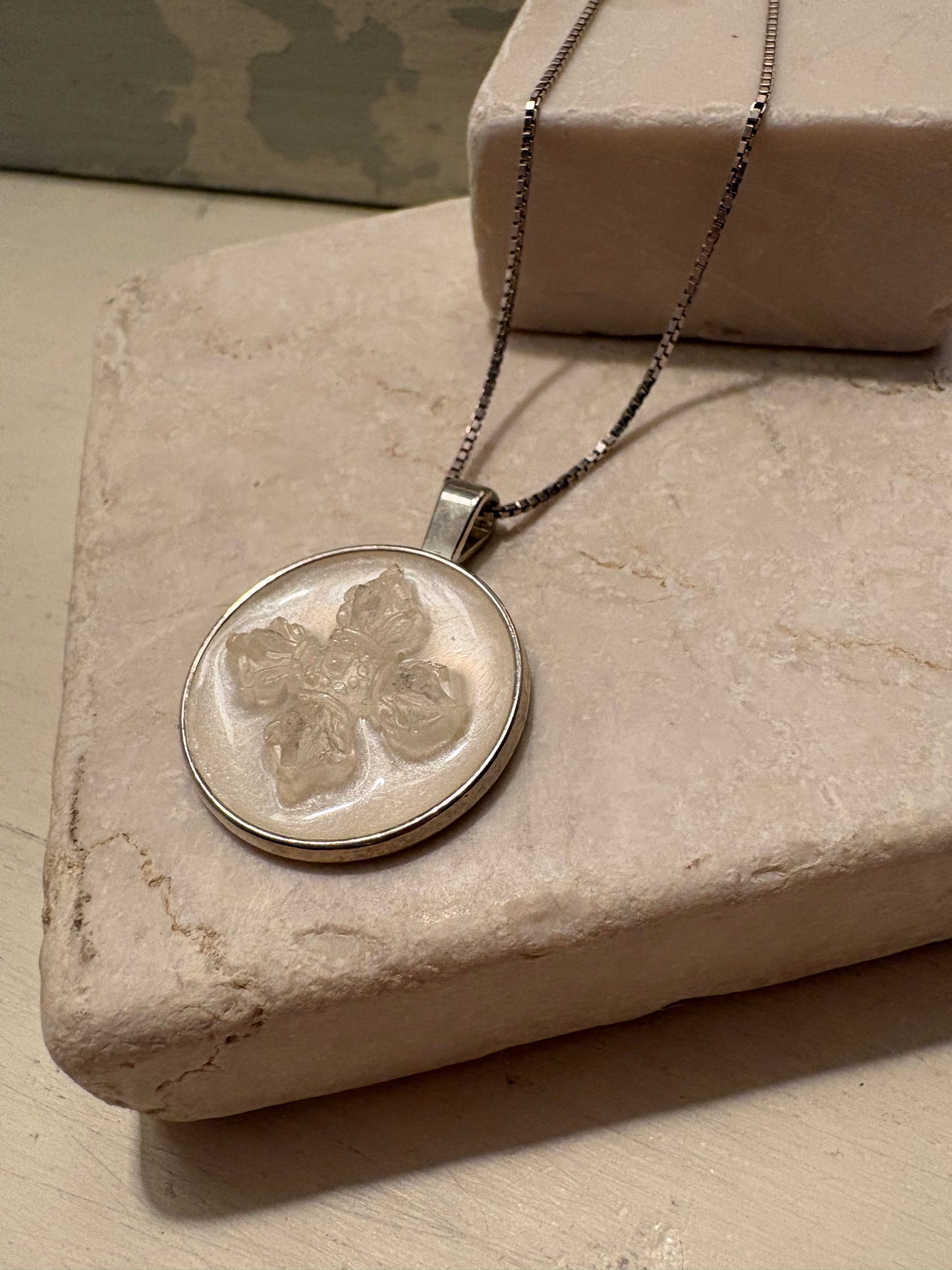Quiet Light – Resin Cross Medallion Necklace