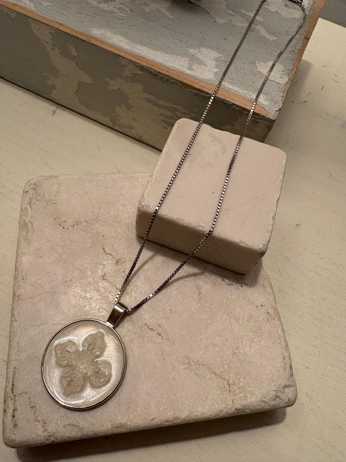 Quiet Light – Resin Cross Medallion Necklace