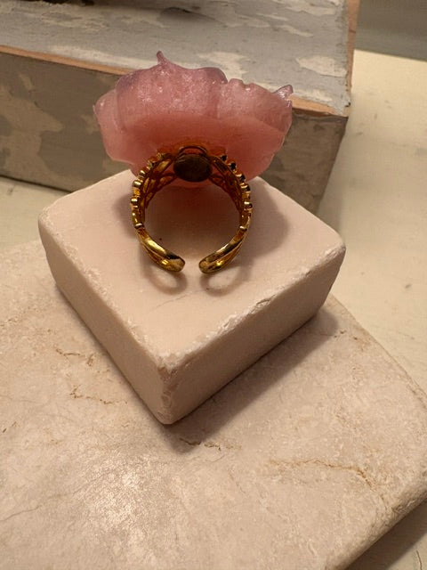 Bloom –  Pale Pink & Silver With Gold Shank