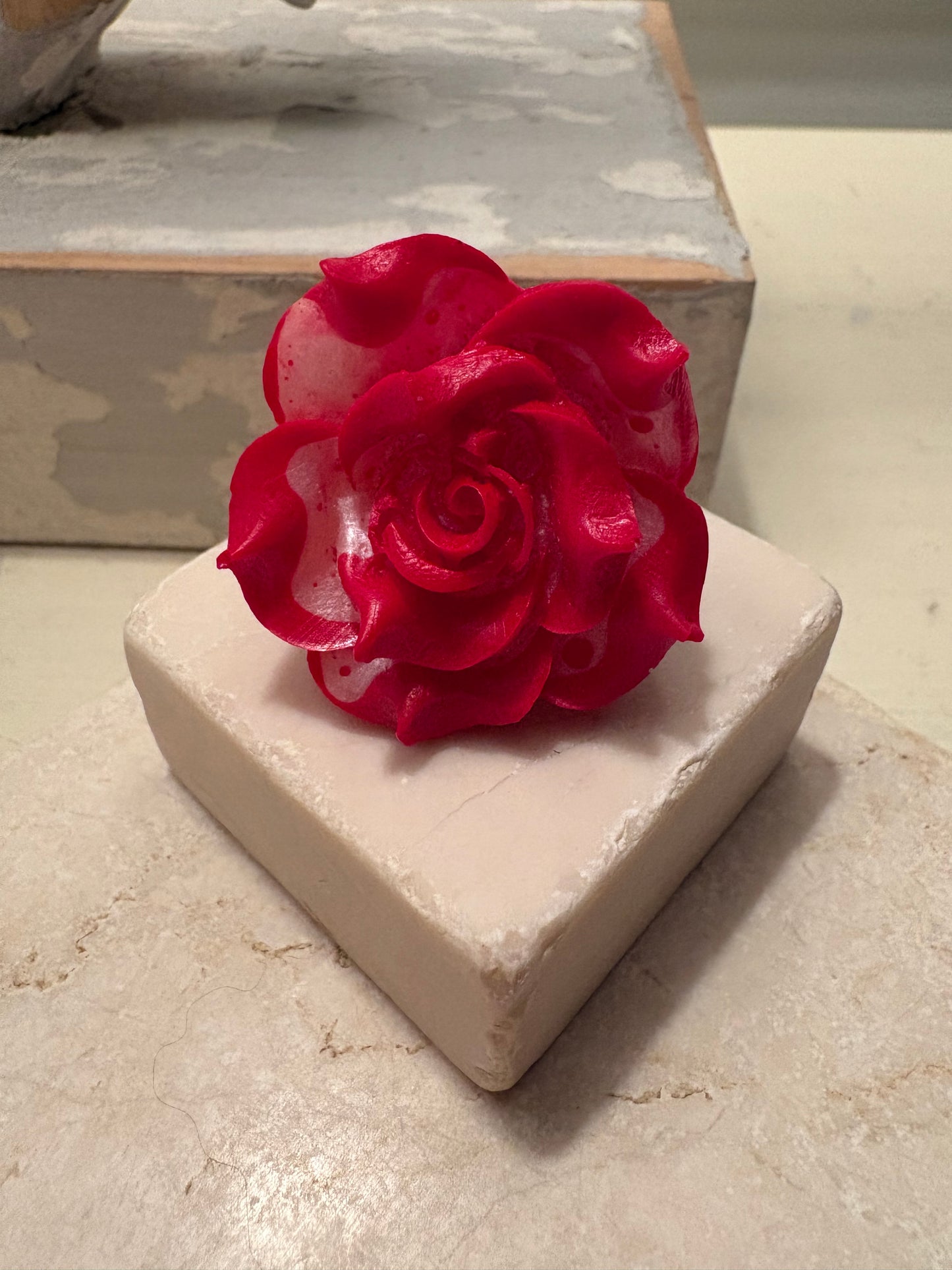 Bloom - Red & White with Silver Shank