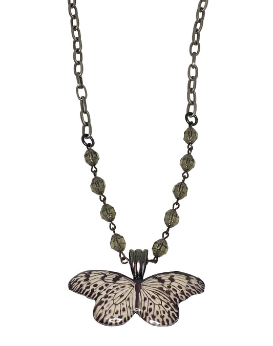 Sepia Elegance Butterfly Necklace Tree Nymph